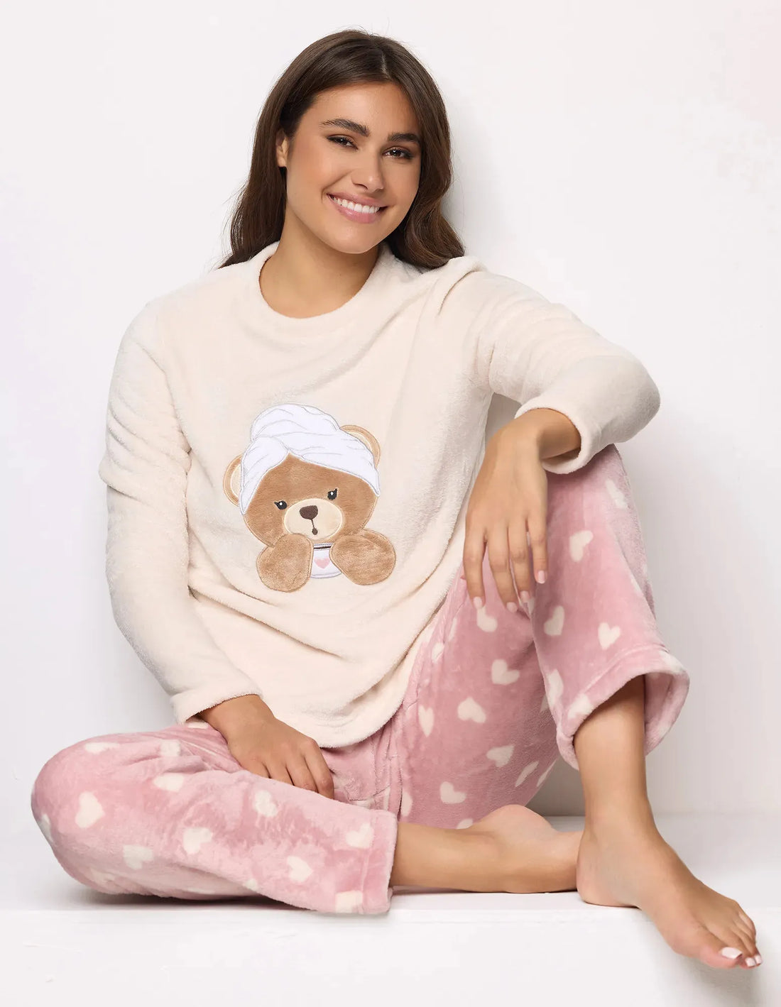 Yamamay_Almond_Long Pajamas Ð Teddy Spa Time_PPLD183008_244_01