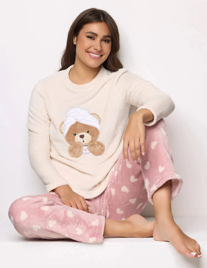 Yamamay_Almond_Long Pajamas Ð Teddy Spa Time_PPLD183008_244_01