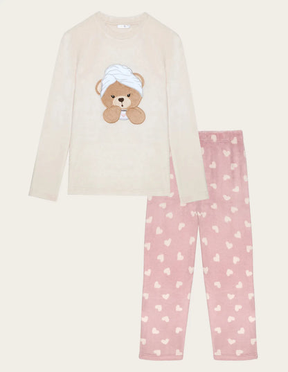 Yamamay_Almond_Long Pajamas Ð Teddy Spa Time_PPLD183008_244_05