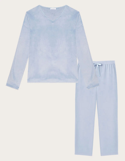 Yamamay_Pastel Azure_Long Pajamas in Chenille_PPLD183009_011_06
