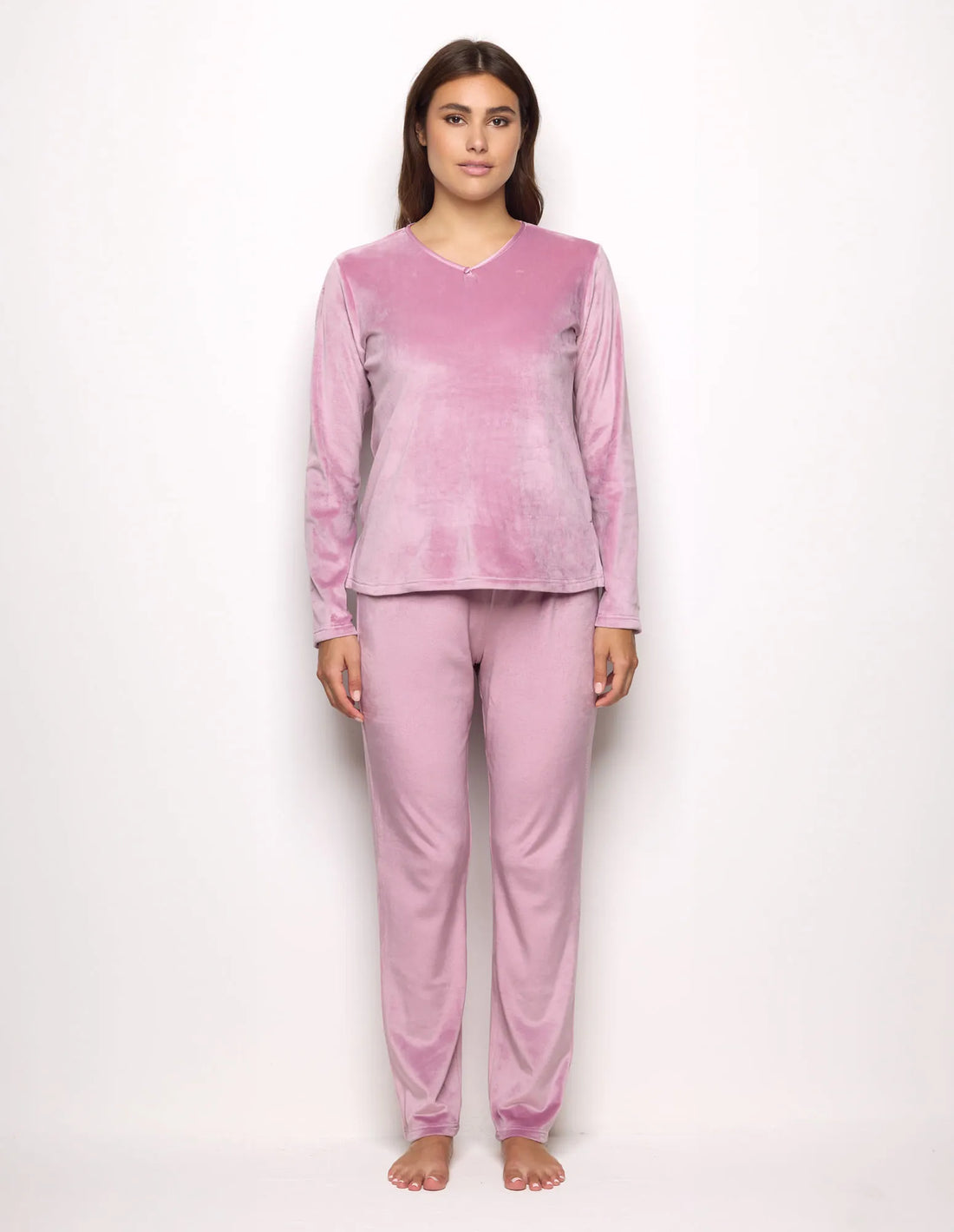 Yamamay_Mauve_Long Pajamas in Chenille_PPLD183009_061_02
