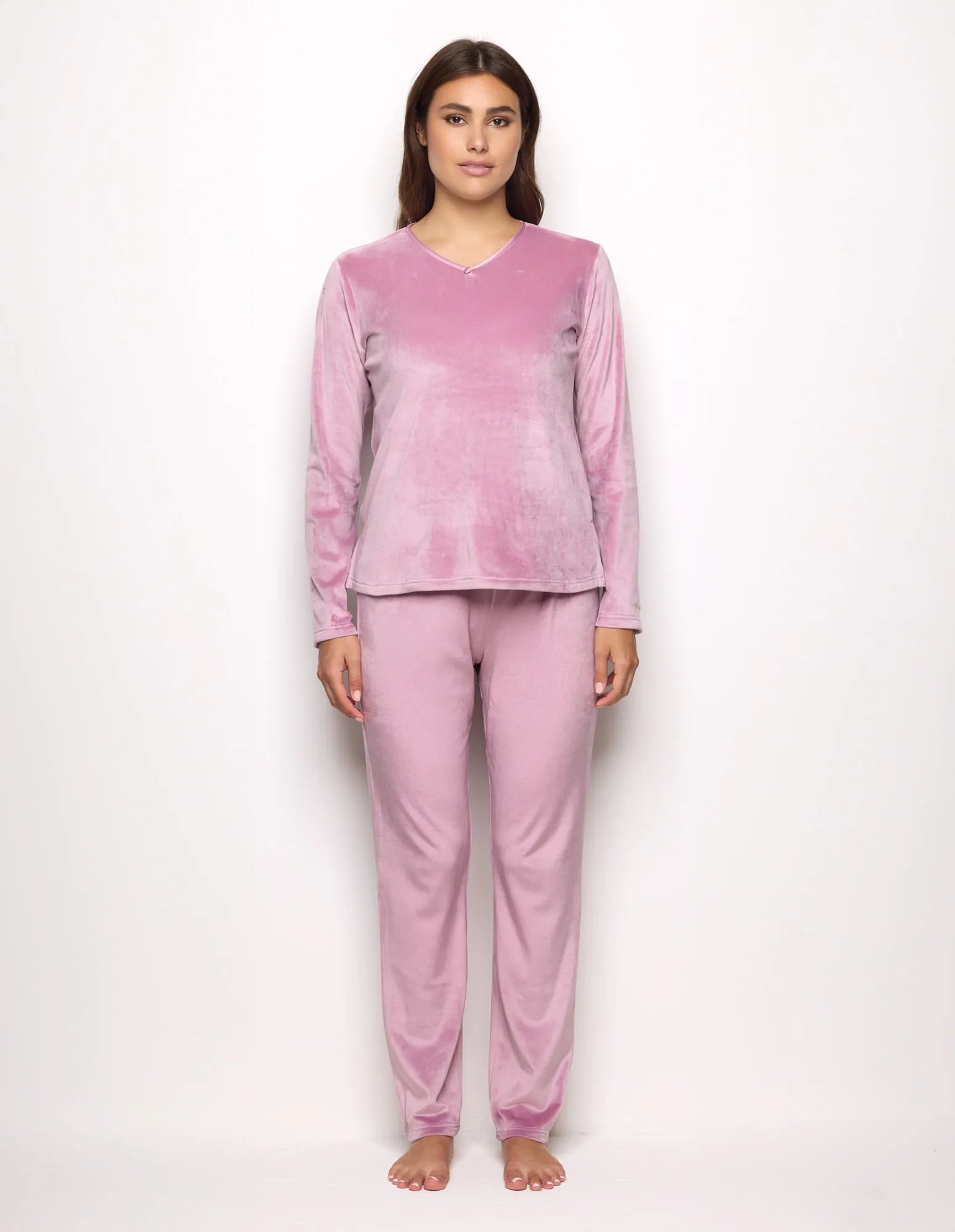 Yamamay_Mauve_Long Pajamas in Chenille_PPLD183009_061_02