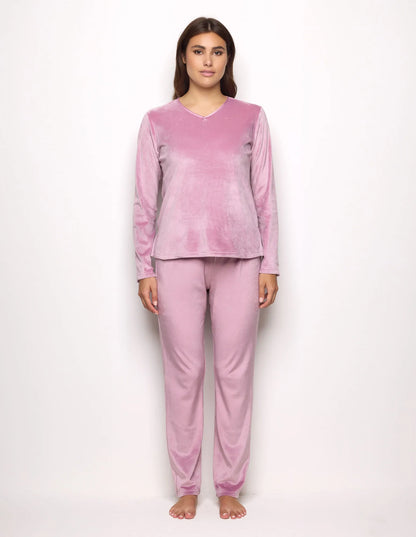 Yamamay_Mauve_Long Pajamas in Chenille_PPLD183009_061_02