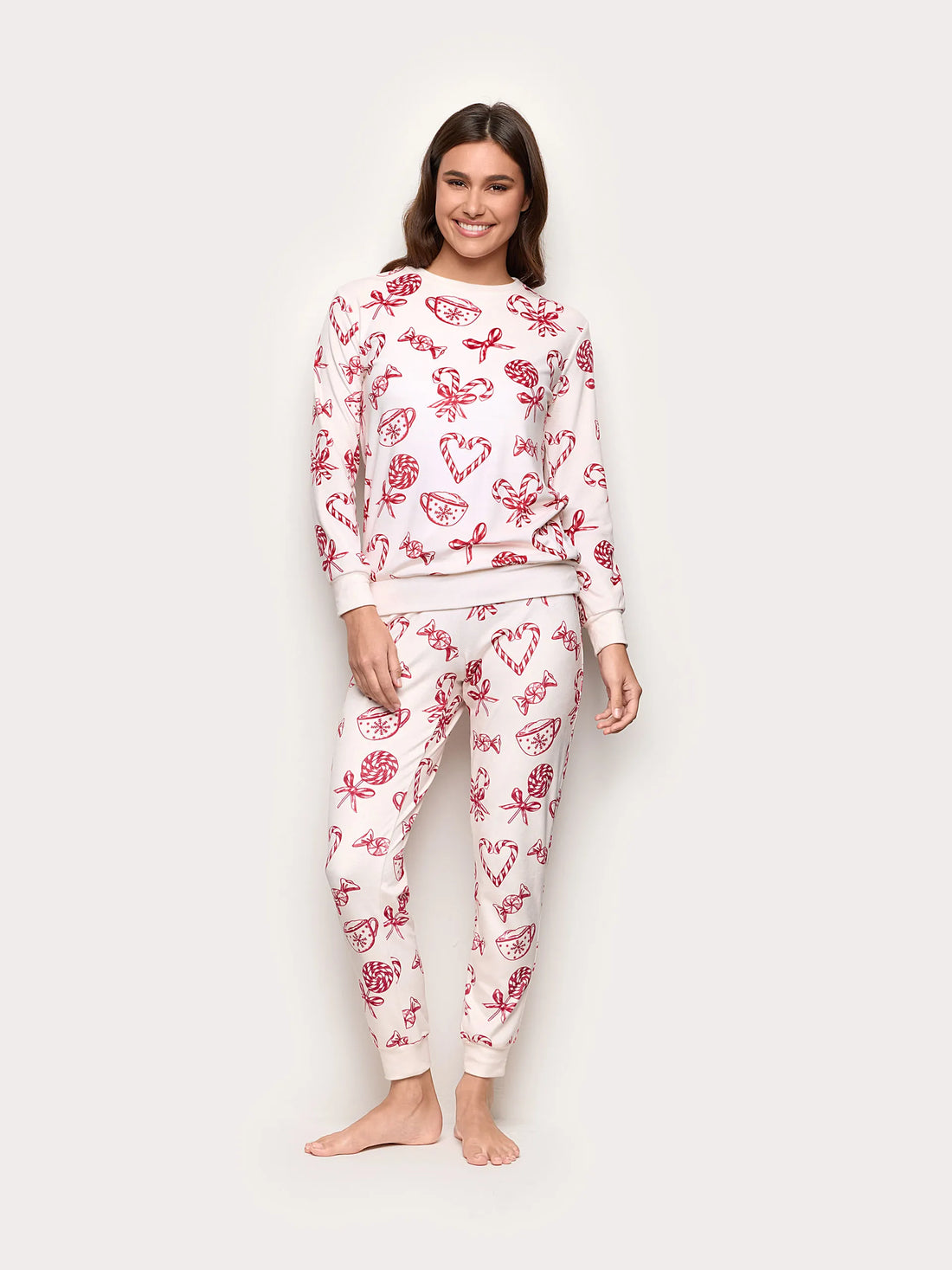 Yamamay_Printed_Candy Cane Club Chenille Long Pajamas_PPLD184016_128_01