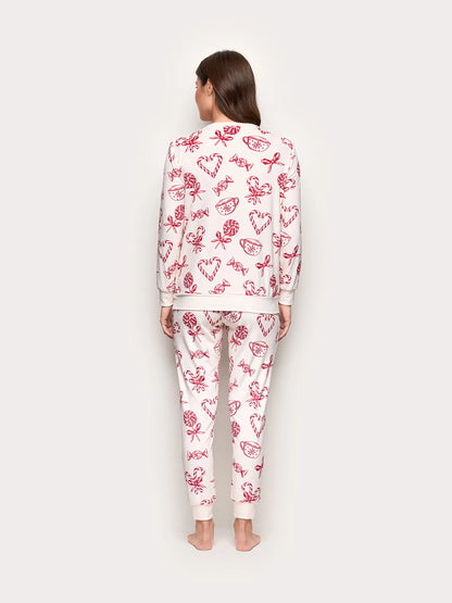 Yamamay_Printed_Candy Cane Club Chenille Long Pajamas_PPLD184016_128_04