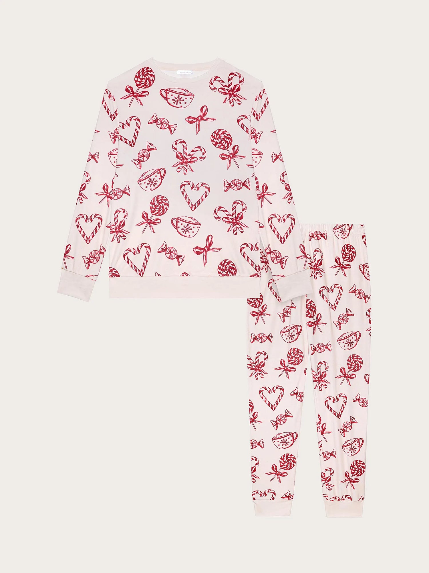 Yamamay_Printed_Candy Cane Club Chenille Long Pajamas_PPLD184016_128_05