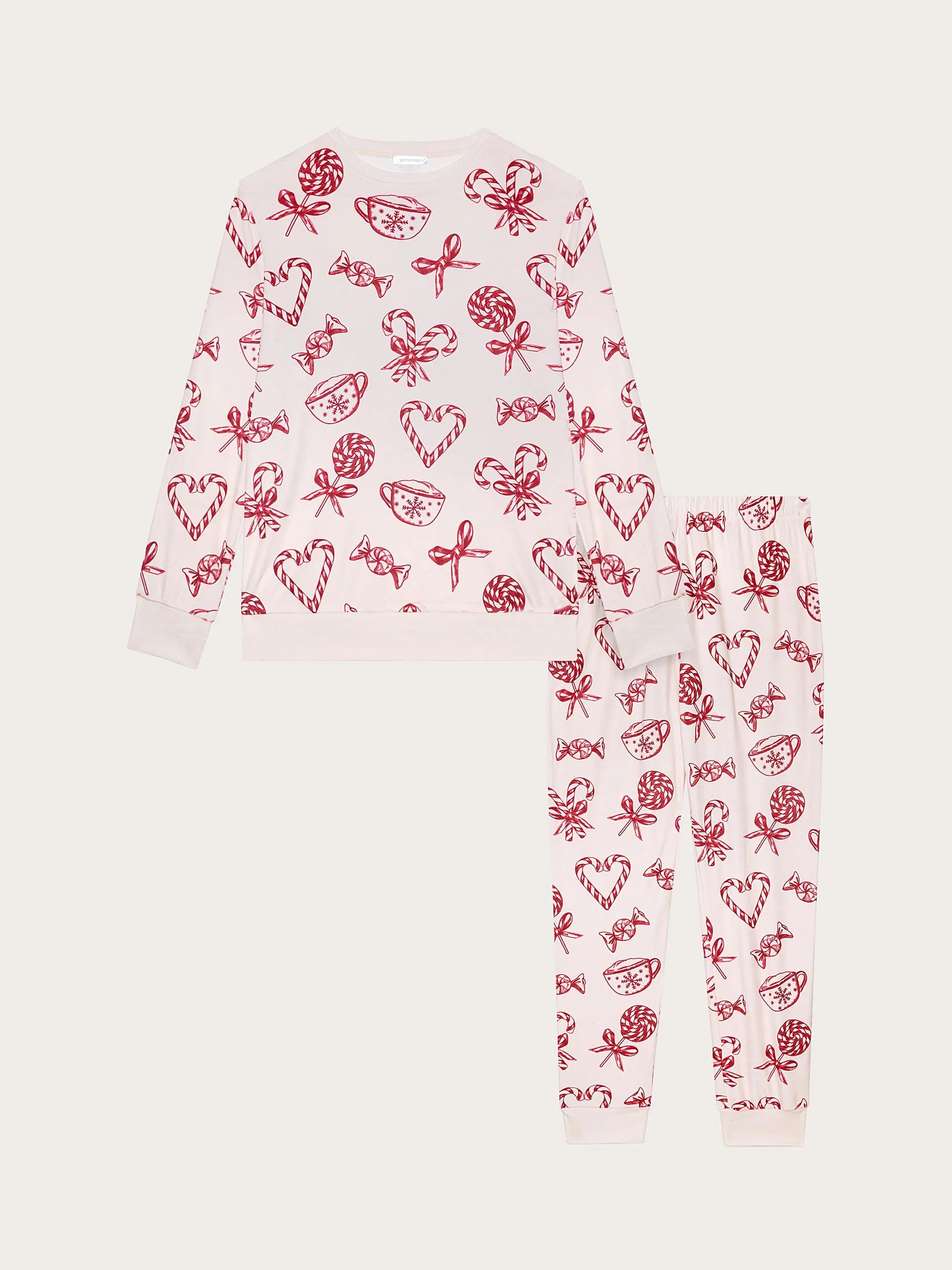 Yamamay_Printed_Candy Cane Club Chenille Long Pajamas_PPLD184016_128_05