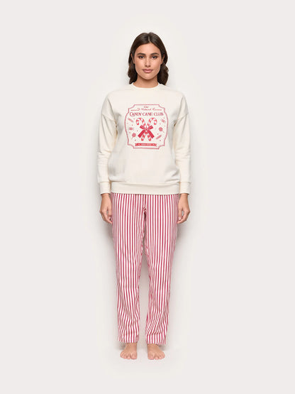 Yamamay_Almond_Candy Cane Club Long Pyjamas in Cotton and Microfleece_PPLD184017_244_02