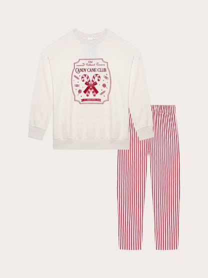 Yamamay_Almond_Candy Cane Club Long Pyjamas in Cotton and Microfleece_PPLD184017_244_05