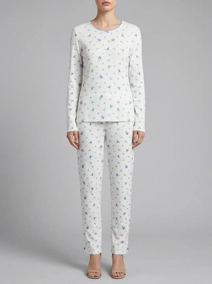 Yamamay_Printed_Long Jacquard Jersey Pyjamas - Pointell_PPLD191004_128_00
