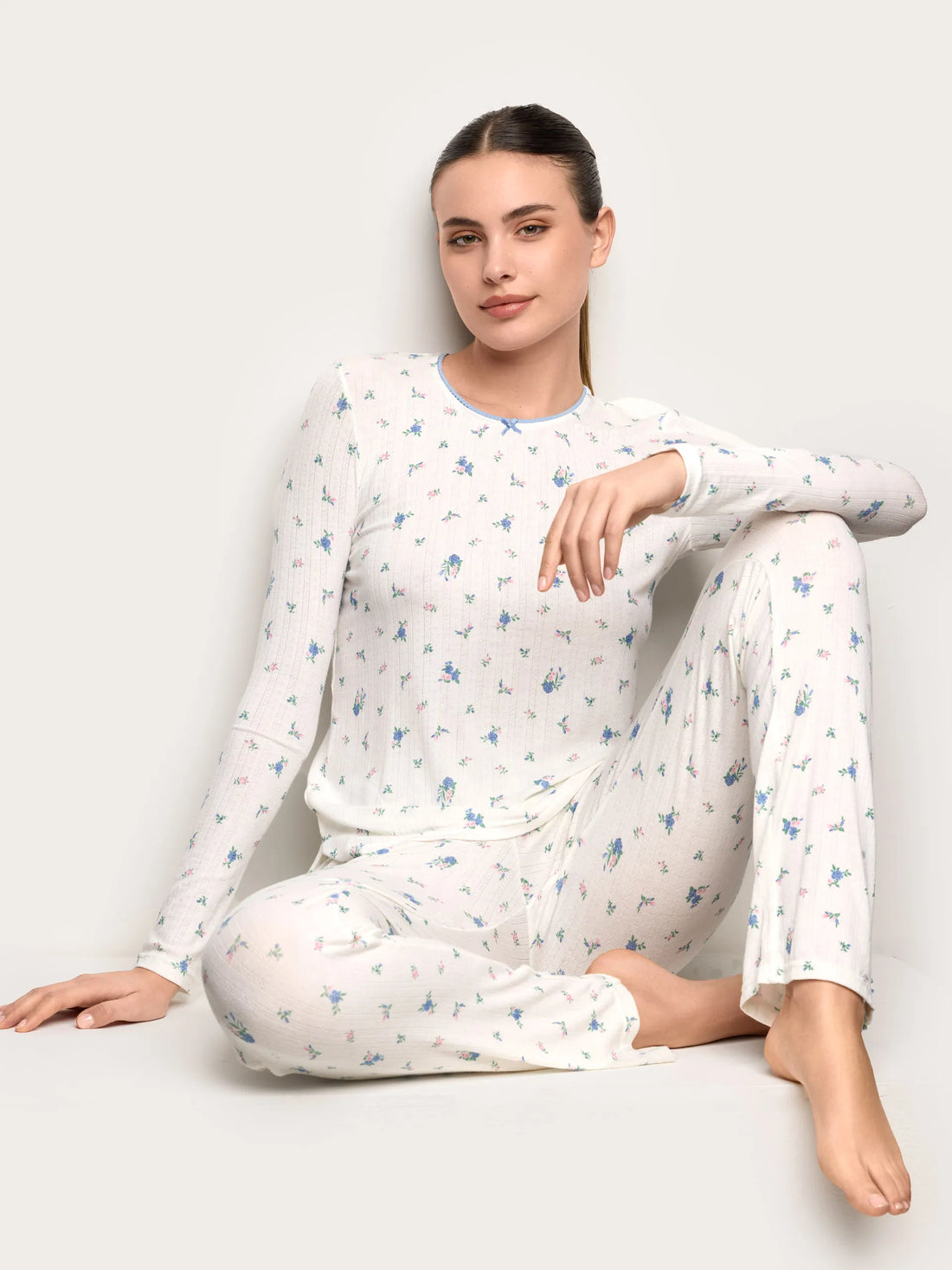 Yamamay_Printed_Long Jacquard Jersey Pyjamas - Pointell_PPLD191004_128_01