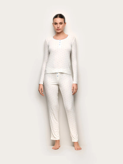 Yamamay_Printed_Long Jacquard Jersey Pyjamas - Pointell_PPLD191005_128_01