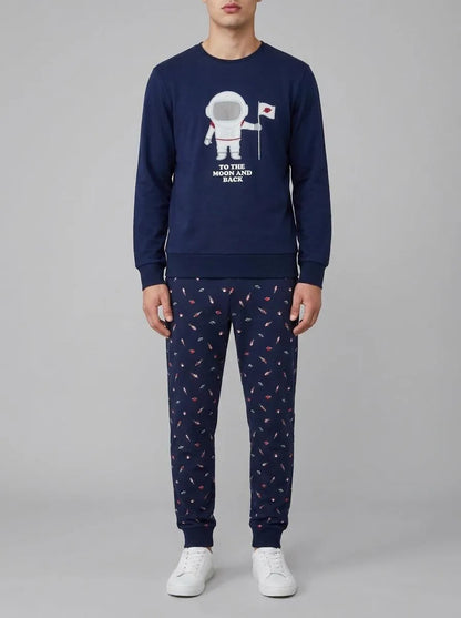 Yamamay_Night Blue_Space Print Interlock Cotton Long Pyjamas - That&