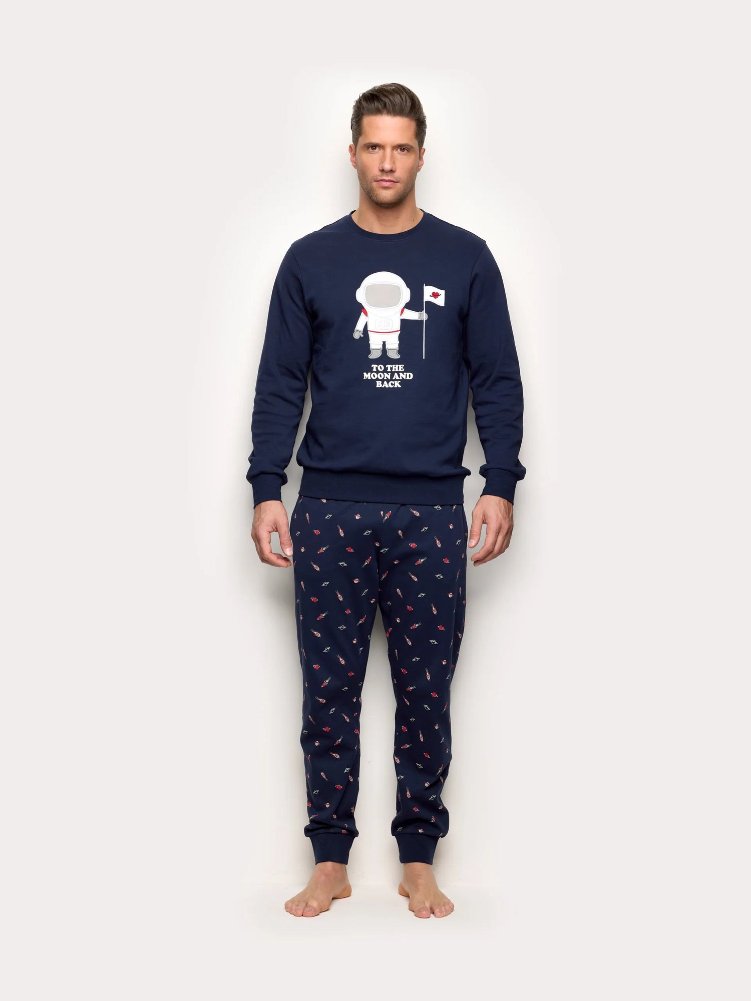 Yamamay_Night Blue_Space Print Interlock Cotton Long Pyjamas - That&