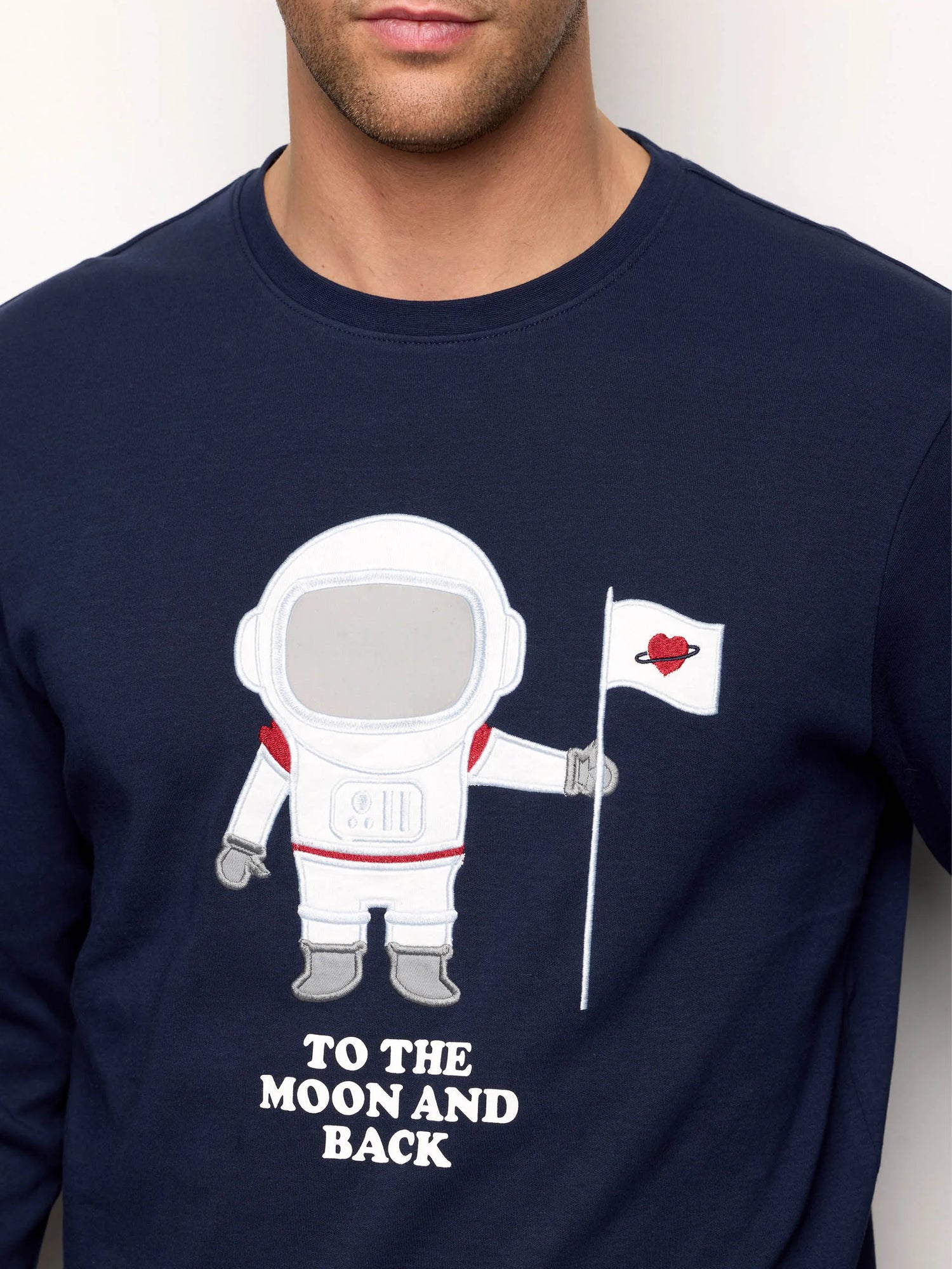 Yamamay_Night Blue_Space Print Interlock Cotton Long Pyjamas - That&