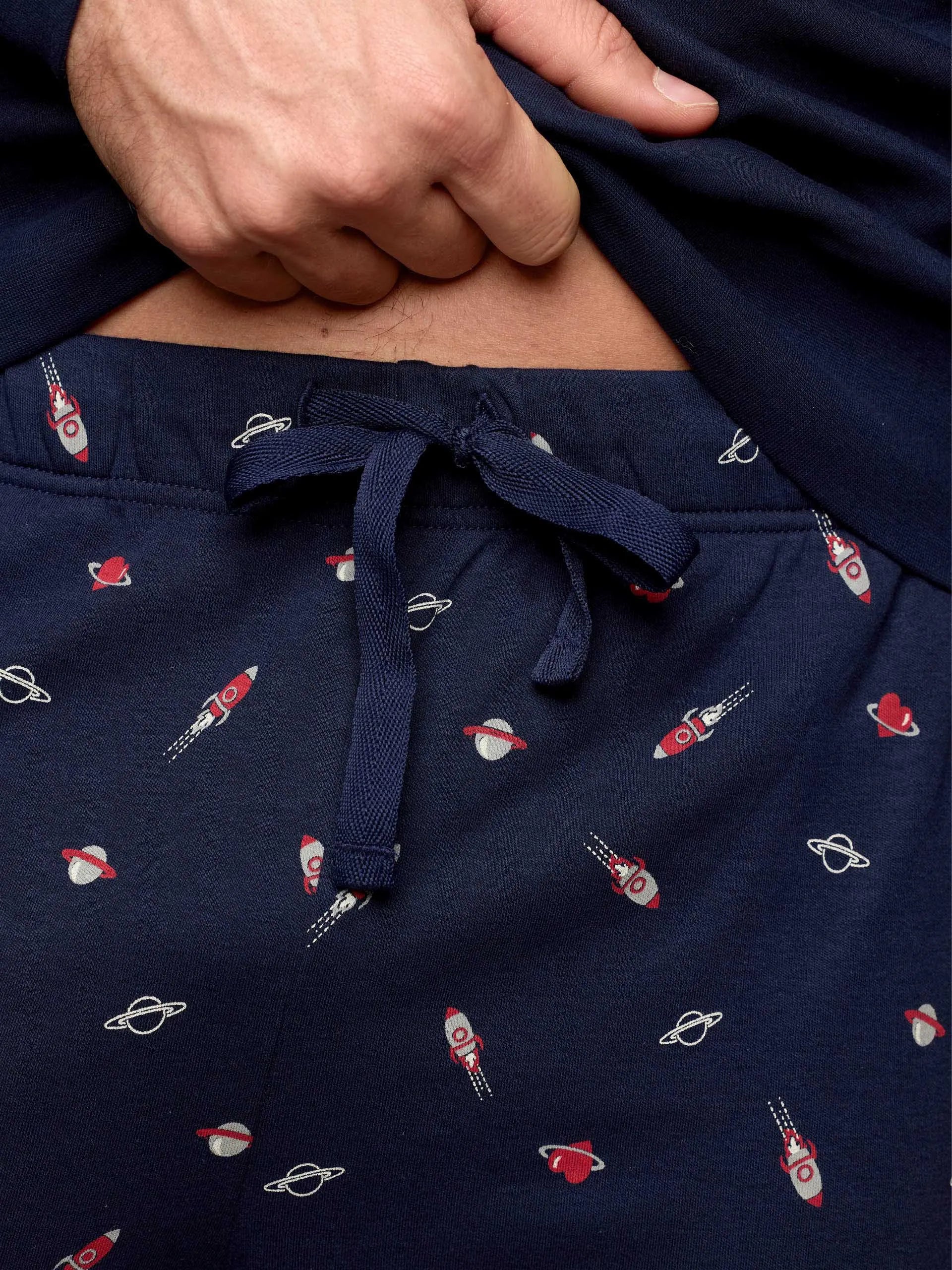 Yamamay_Night Blue_Space Print Interlock Cotton Long Pyjamas - That&