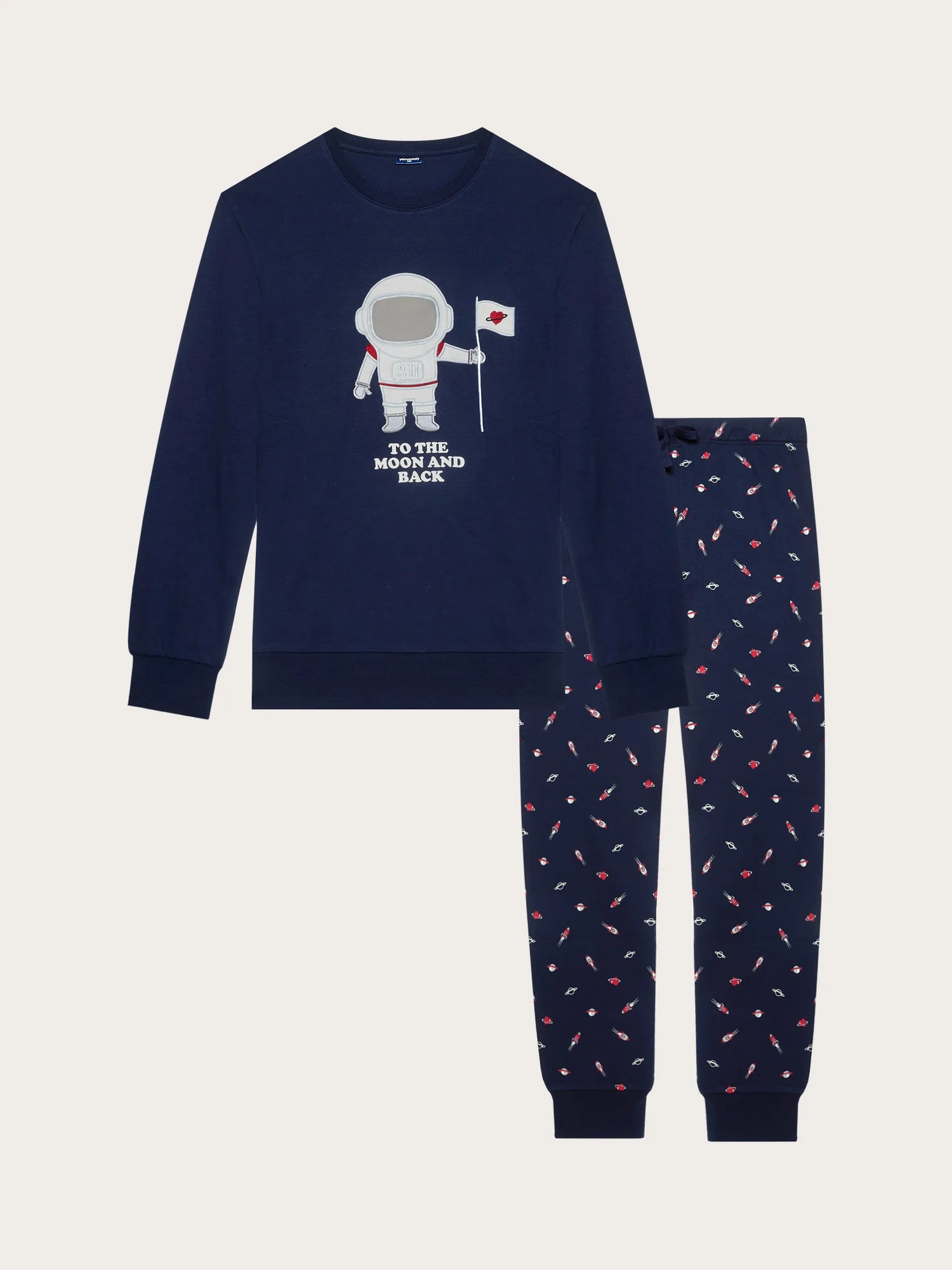 Yamamay_Night Blue_Space Print Interlock Cotton Long Pyjamas - That&