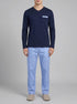 Yamamay_Night Blue_Long Pyjamas in Jersey and Cotton Canvas - Daily Pajamas_PPLU191002_024_00