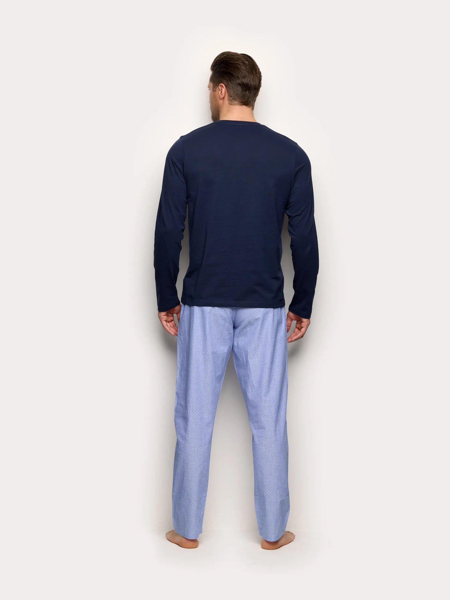 Yamamay_Night Blue_Long Pyjamas in Jersey and Cotton Canvas - Daily Pajamas_PPLU191002_024_04