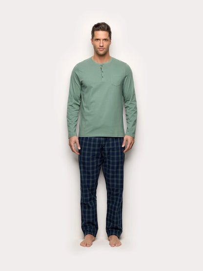 Yamamay_Sage Green_Long Jersey and Cotton Canvas Pyjamas - Daily Pajamas Ii_PPLU191004_120_02