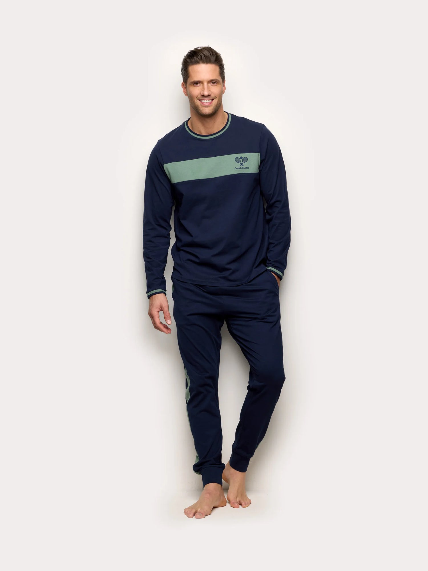 Yamamay_Night Blue_Long Cotton Jersey Pyjamas - Daily Pajamas Ii_PPLU191005_024_01