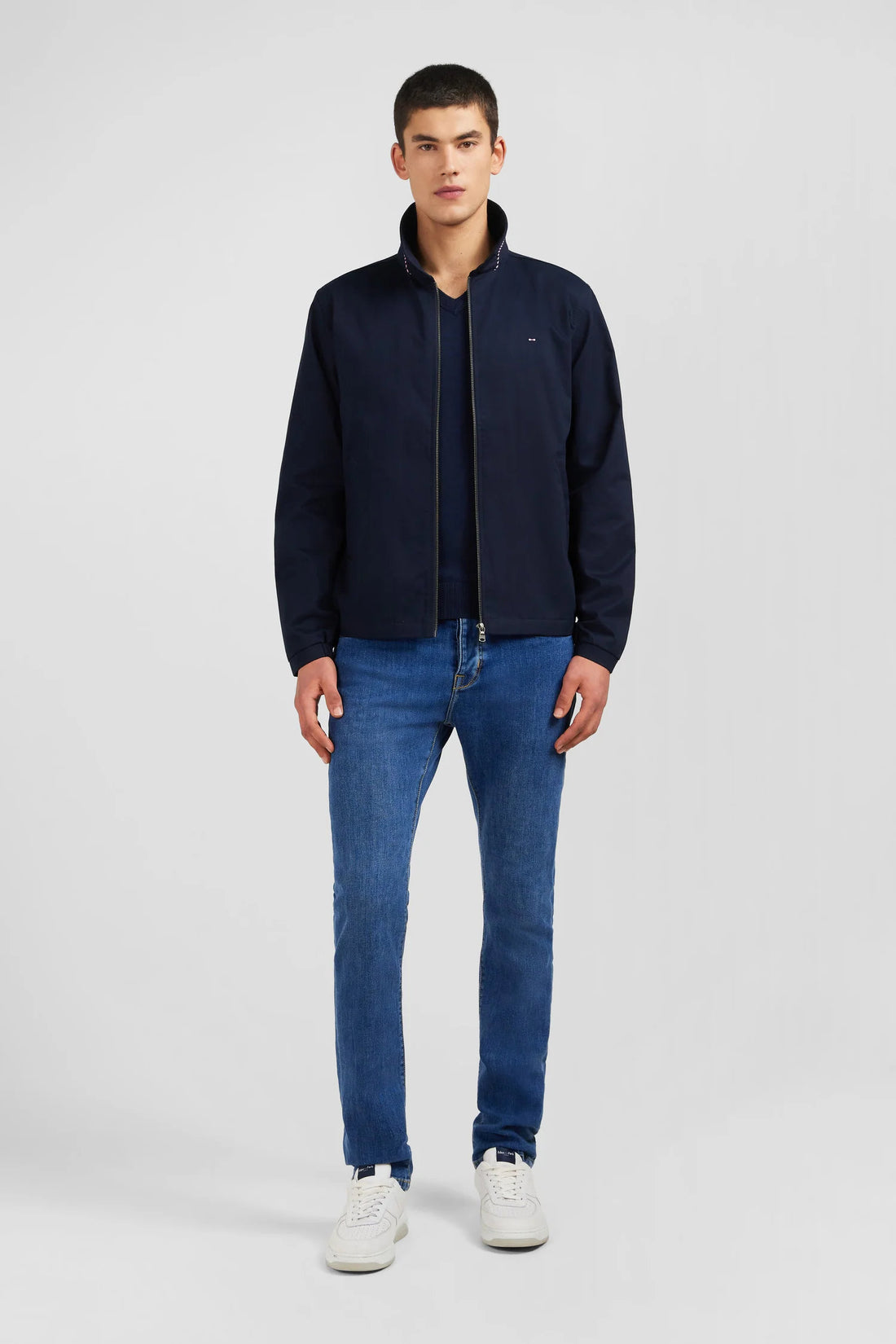 Dark Blue Jacket In Cotton Gabardine_02