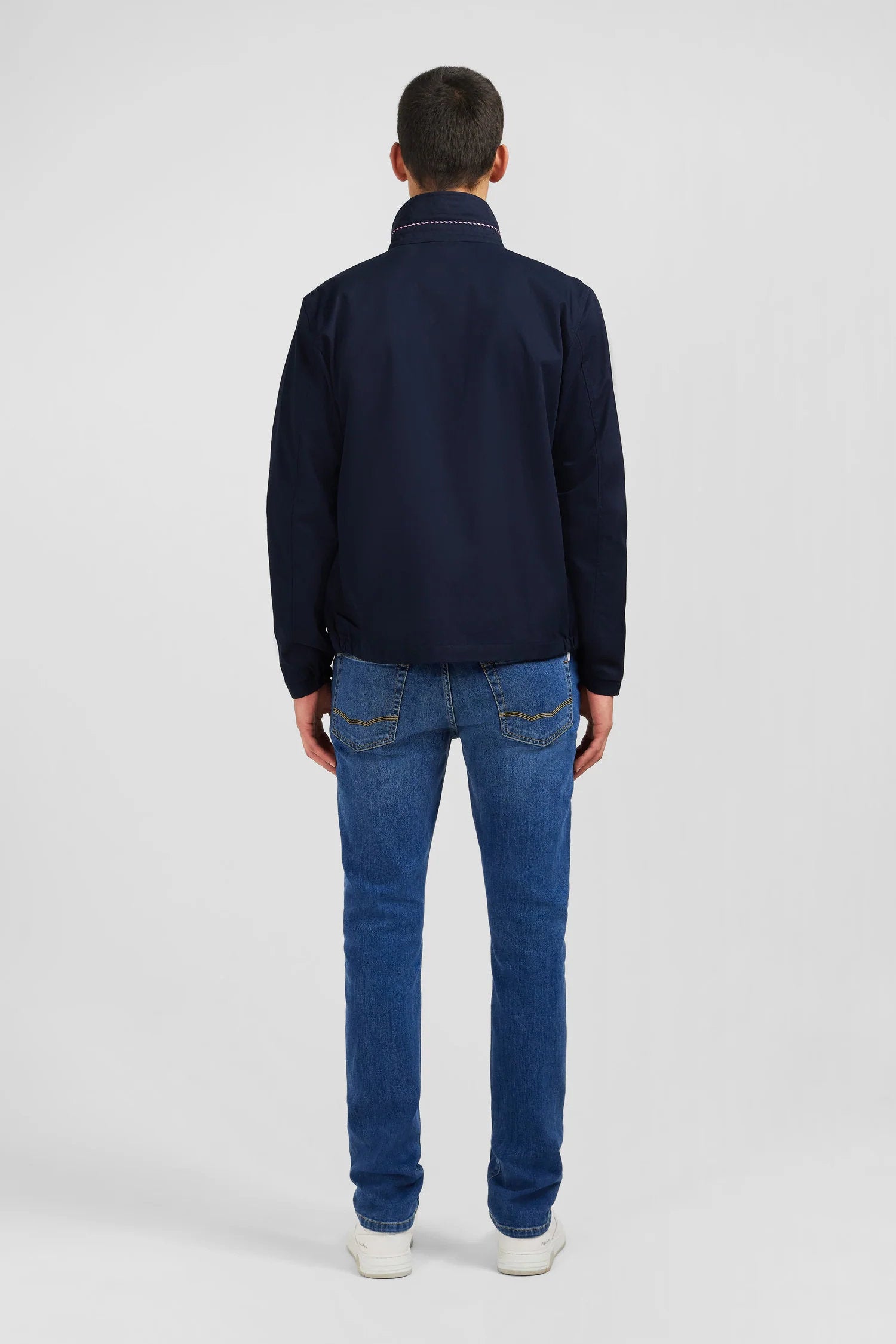 Dark Blue Jacket In Cotton Gabardine_03