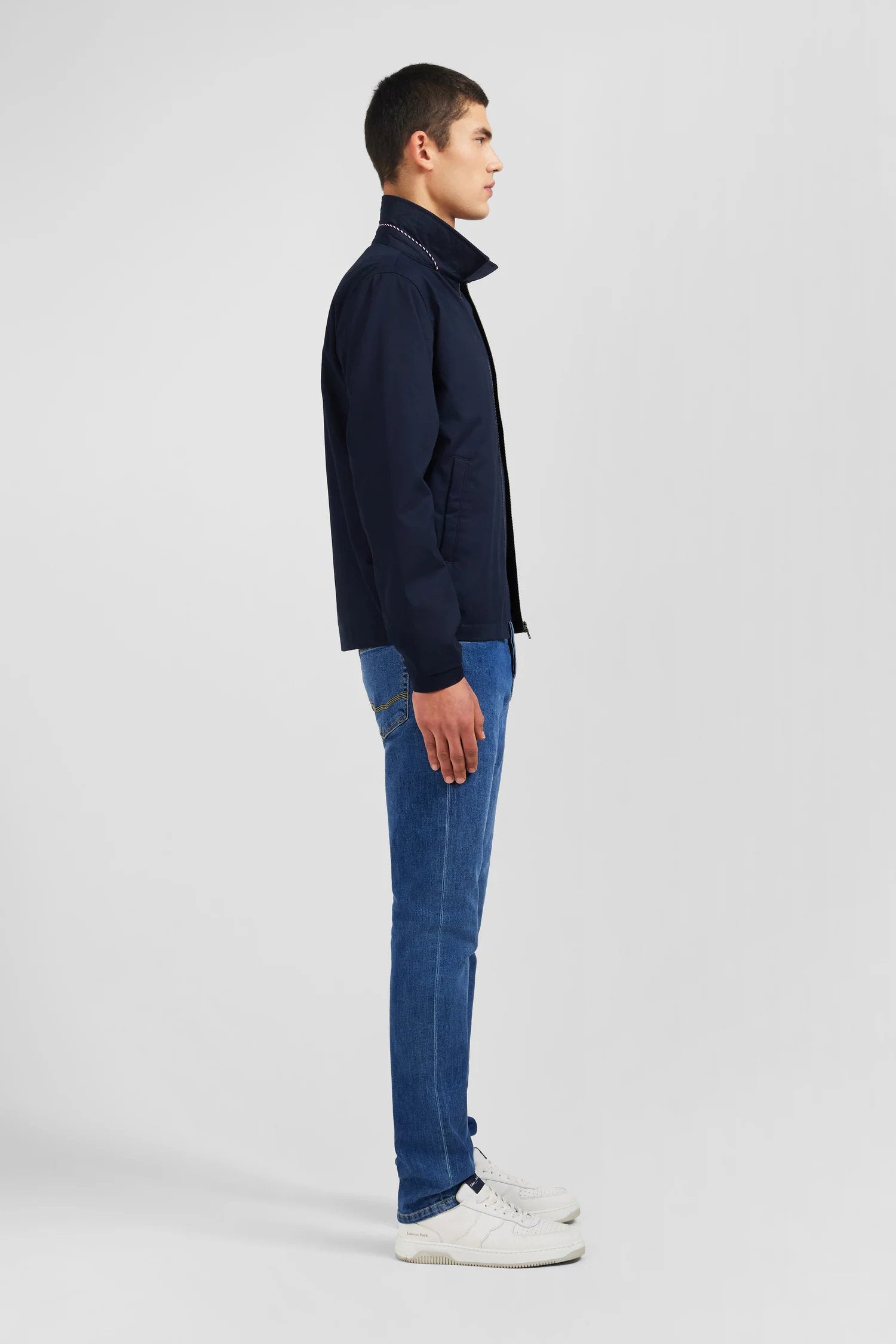 Dark Blue Jacket In Cotton Gabardine_06