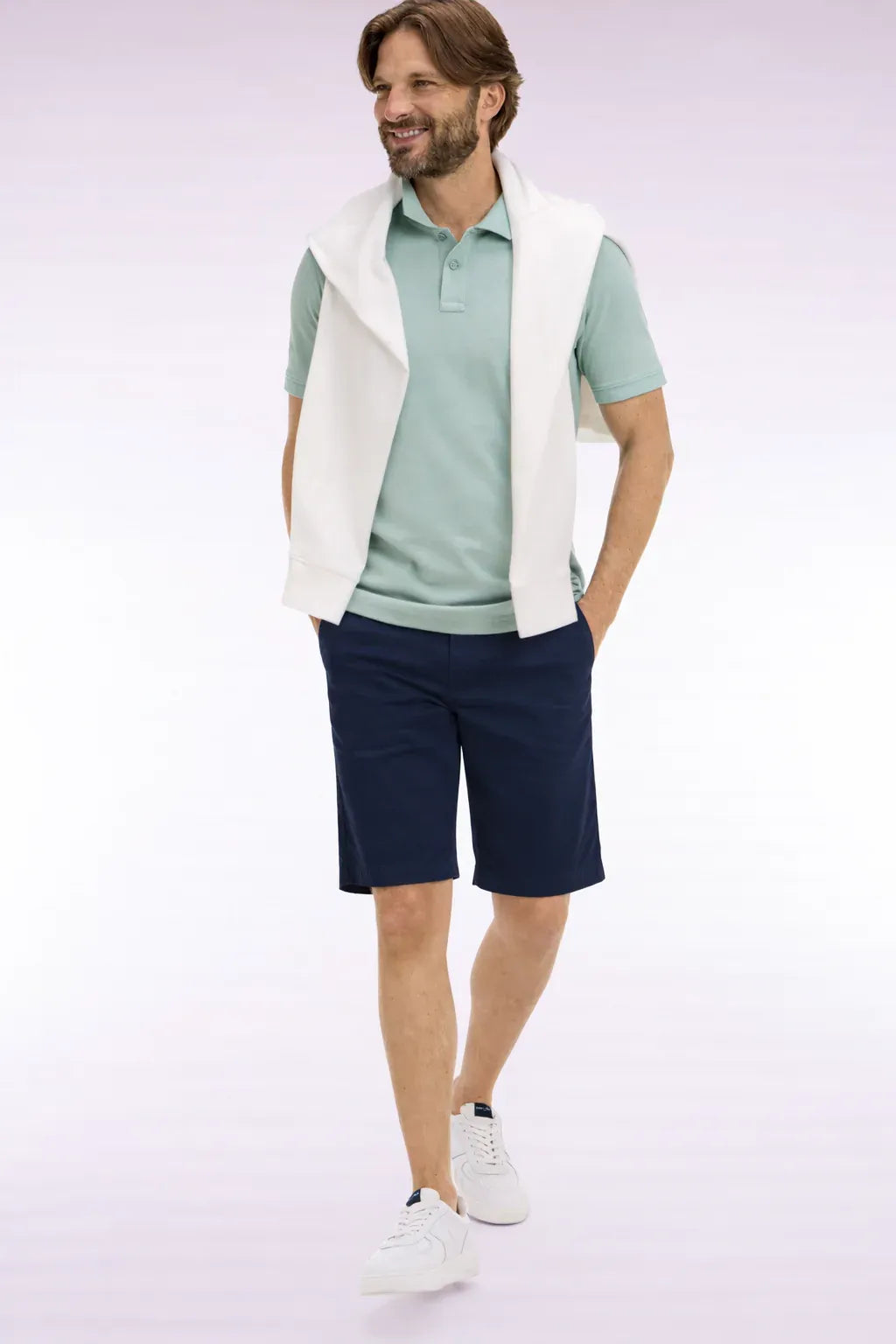 Eden Park Navy Blue Men Navy Blue Bermuda Shorts SKU: PPPANBEE0005_BLF Image 01