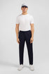 Eden Park Navy Blue Men Navy Blue Trousers with Elasticated Waist SKU: PPPANPAE0008_BLF Image 01