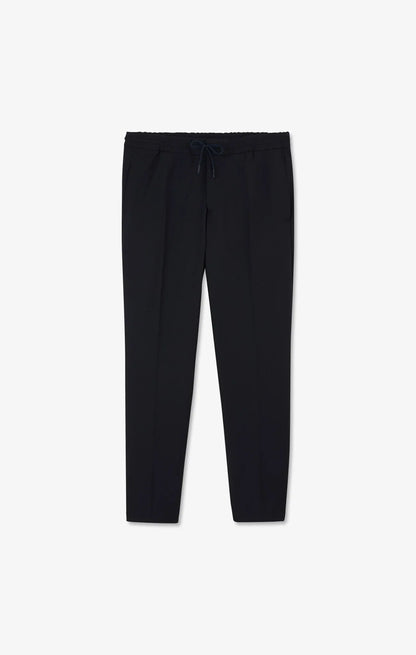 Eden Park Navy Blue Men Navy Blue Trousers with Elasticated Waist SKU: PPPANPAE0008_BLF Image 02