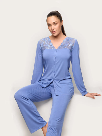 Yamamay_Denim_Pigiama Lungo Aperto - Primula Color_PPRD191001_038_01