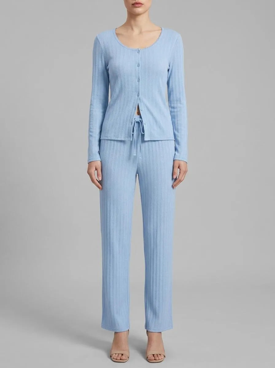 Yamamay_Powder Blue_Long Jacquard Jersey Pyjamas - Pointell_PPRD191004_242_00