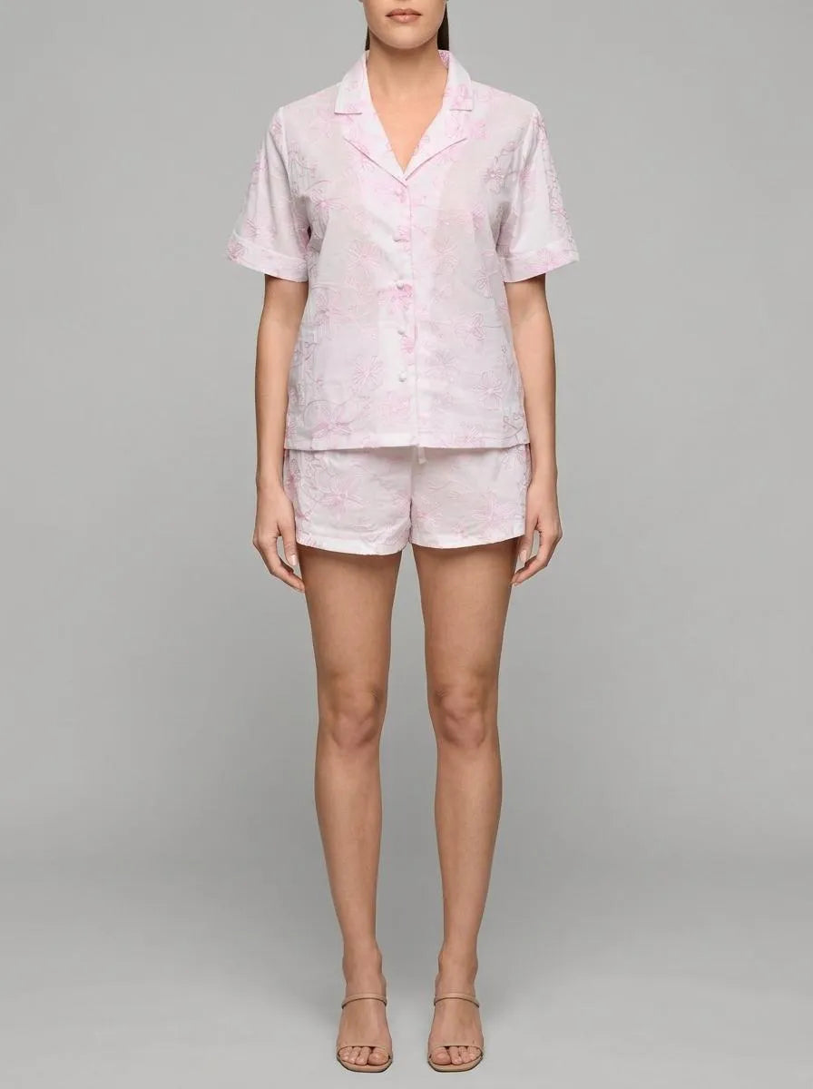 Yamamay_Optical White_Short-Pyjamas with Front Opening - Broderie II_PPRD191006_015_00