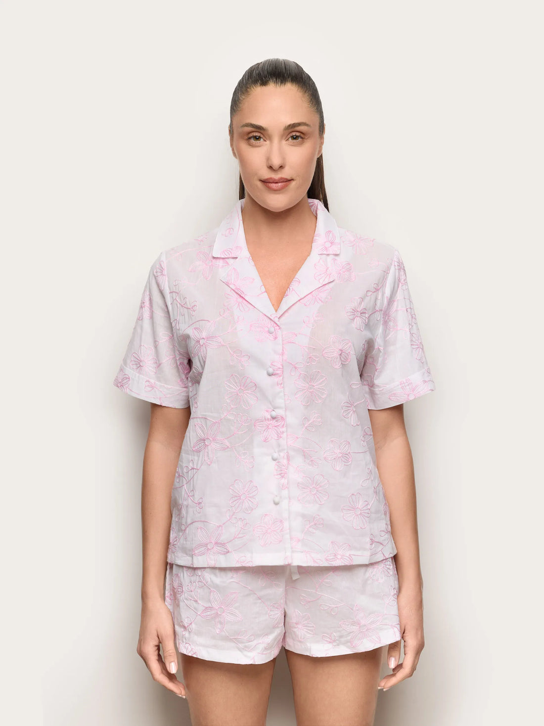 Yamamay_Optical White_Short-Pyjamas with Front Opening - Broderie II_PPRD191006_015_02