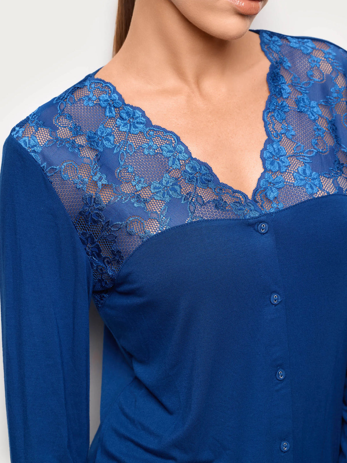 Yamamay DARK BLUE Women Long-Pyjamas with Front Opening - Primula Color SKU: PPRD193001_215 Image 04
