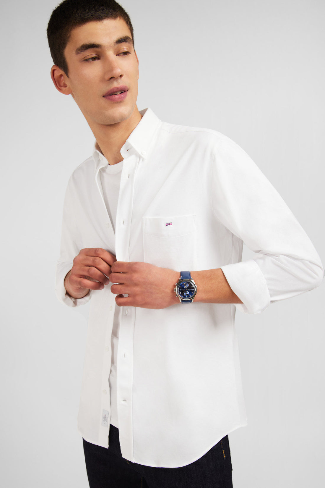 White Pinpoint Cotton Shirt_PPSHICHE0019_BC_02