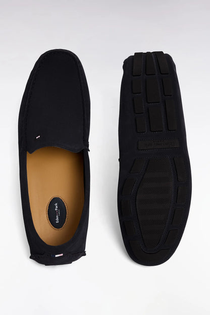Eden Park 0 Men Navy Blue Suede Leather Loafers SKU: PPSHOMOE0001_BLF Image 02