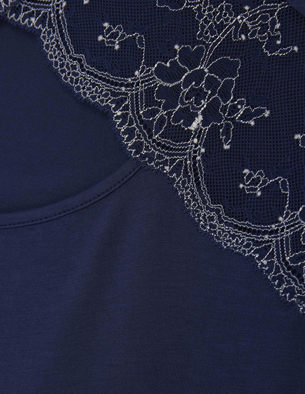 Yamamay_Blue Long-Sleeved Pajamas Sweater in Tencel ª Stretch Modal with Lace_PPTD181003_215_06