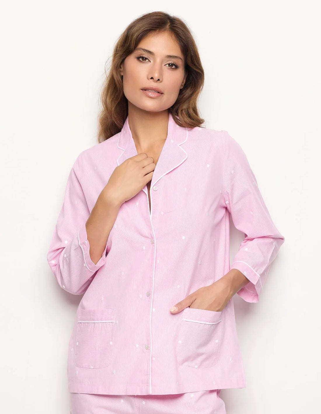 Yamamay_Stripes_Long-Sleeve Shirt-Style Top with Embroidered Polka Dots Ð Daily Pajamas_PPTD183001_171_01