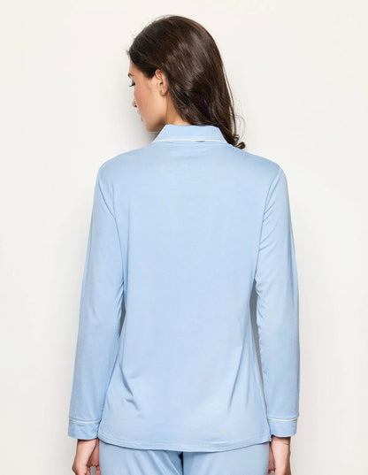 Yamamay_Baby Blue_Shirt-Style Pajama Top with Tencelª Modal Ð Daily Modal_PPTD183003_032_03