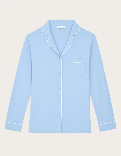 Yamamay_Baby Blue_Shirt-Style Pajama Top with Tencelª Modal Ð Daily Modal_PPTD183003_032_05