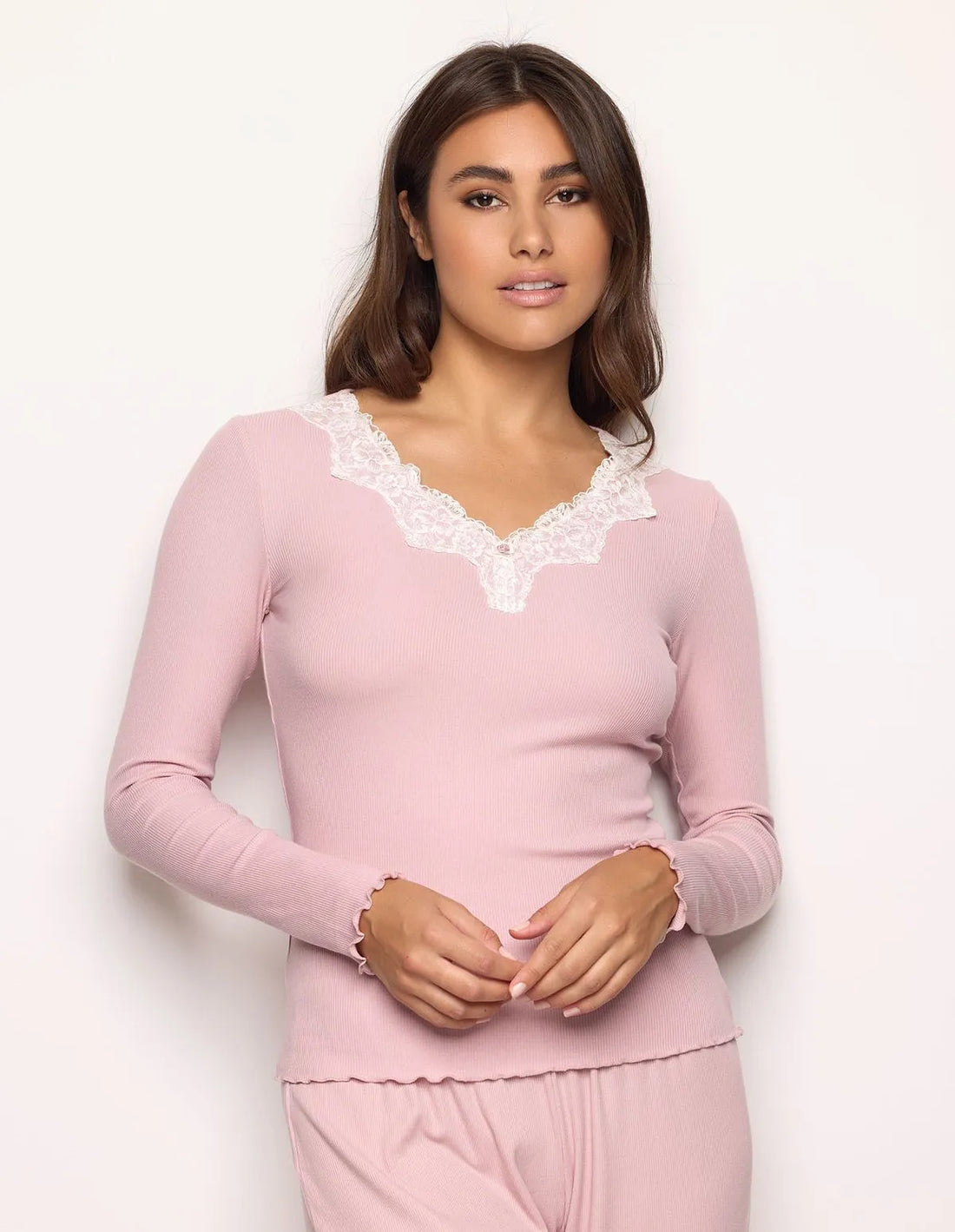 Yamamay_Clay Rose_Long-Sleeve Embroidered Top Ð Basic Modal/Cotton Rib_PPTD183005_239_01