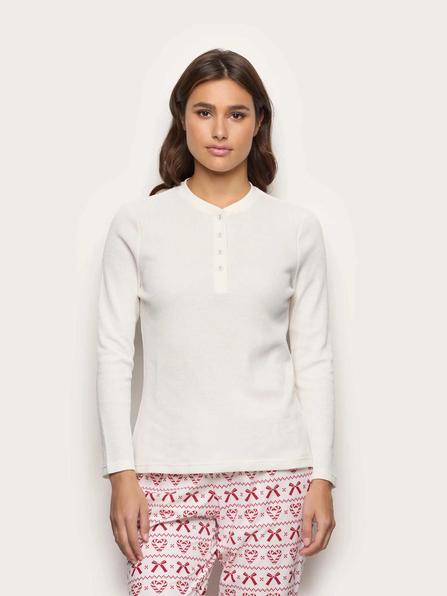 Yamamay_Almond_Waffle-Effect Cotton Jersey Top Mix and Match_PPTD184001_244_02