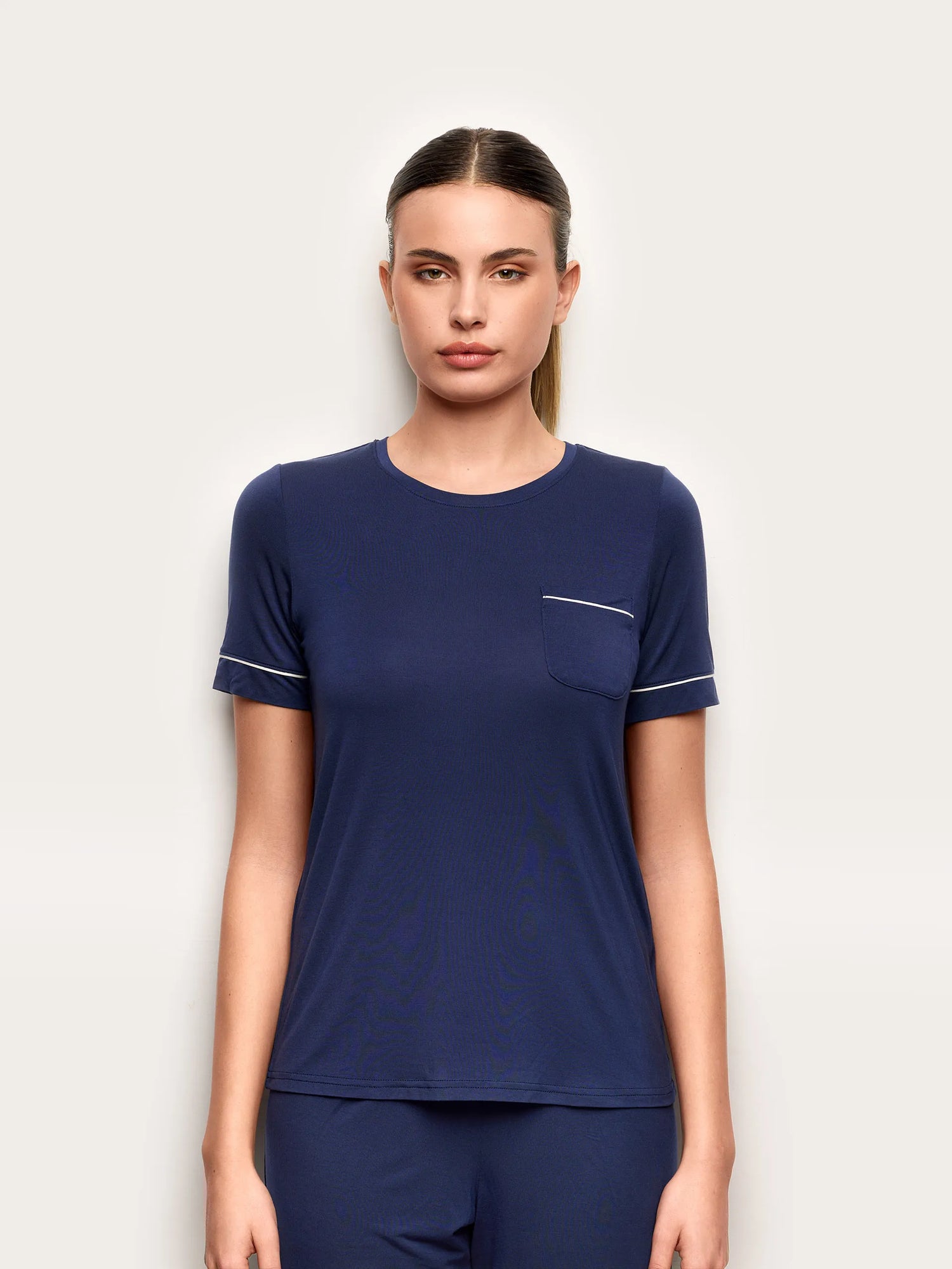 Yamamay_Dark Blue_Short-Sleeve T-Shirt - Daily Modal_PPTD191001_215_01