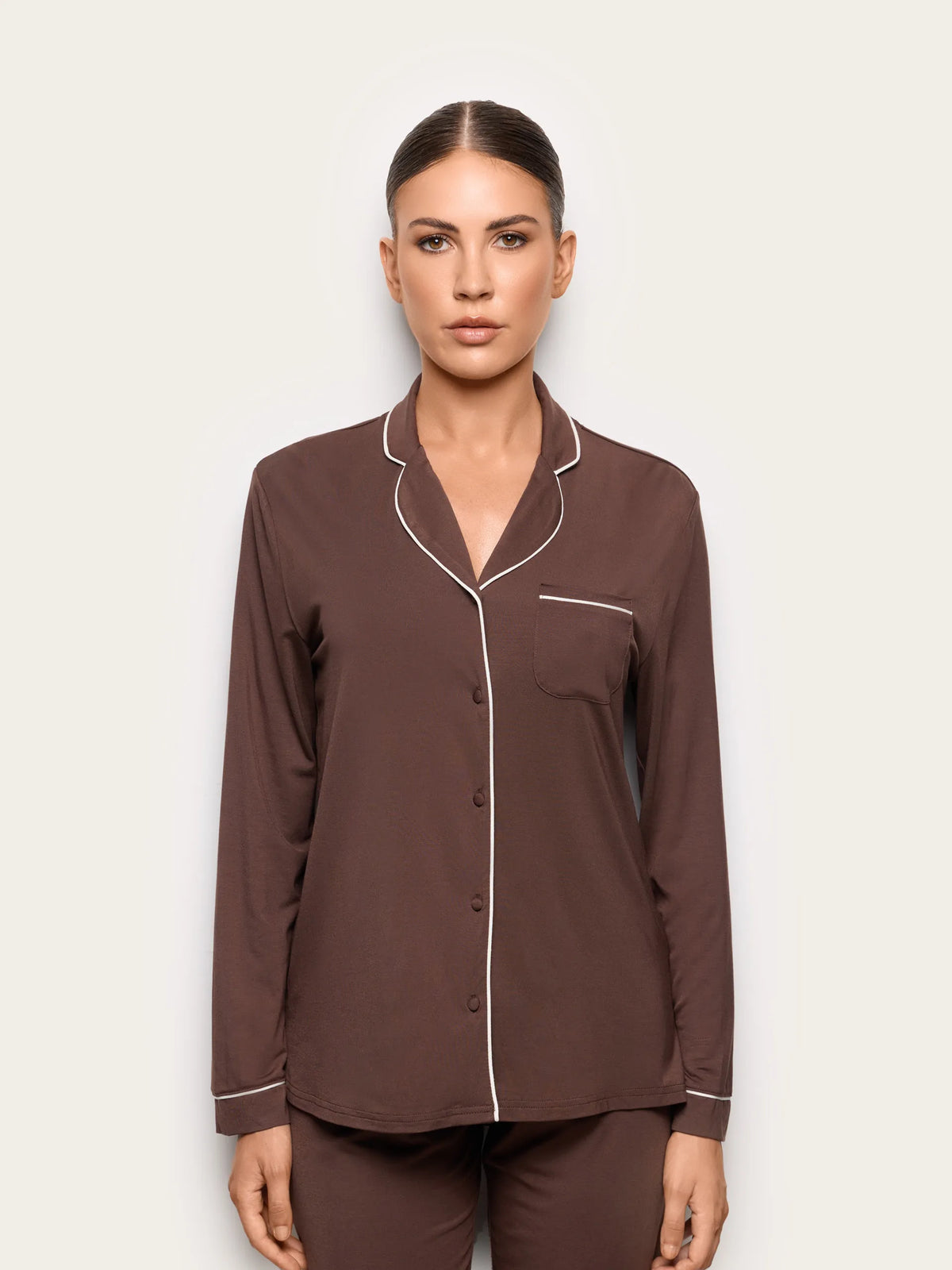 Yamamay CHOCOLATE Women Long-Sleeve Shirt - Daily Modal SKU: PPTD193001_033 Image 02