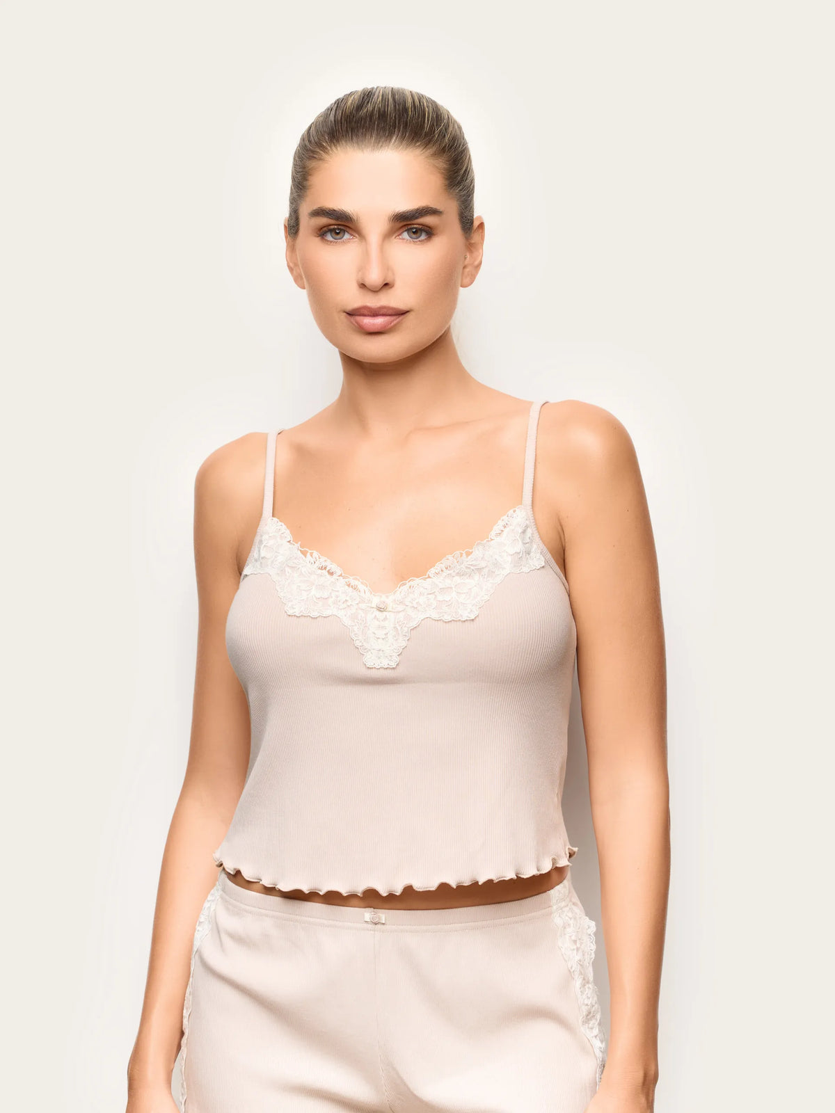 Yamamay BEIGE Women Top - Basic Modal &amp; Cotton Rib SKU: PPTD193002_726 Image 01