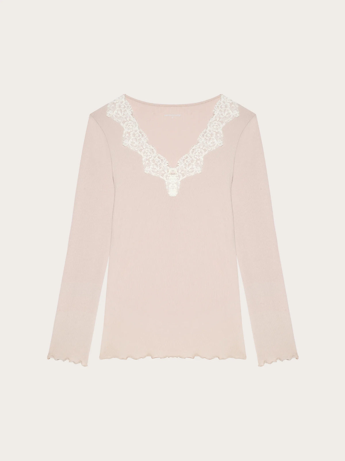 Yamamay BEIGE Women Long-Sleeve T-Shirt - Basic Modal &amp; Cotton Rib SKU: PPTD193003_726 Image 05