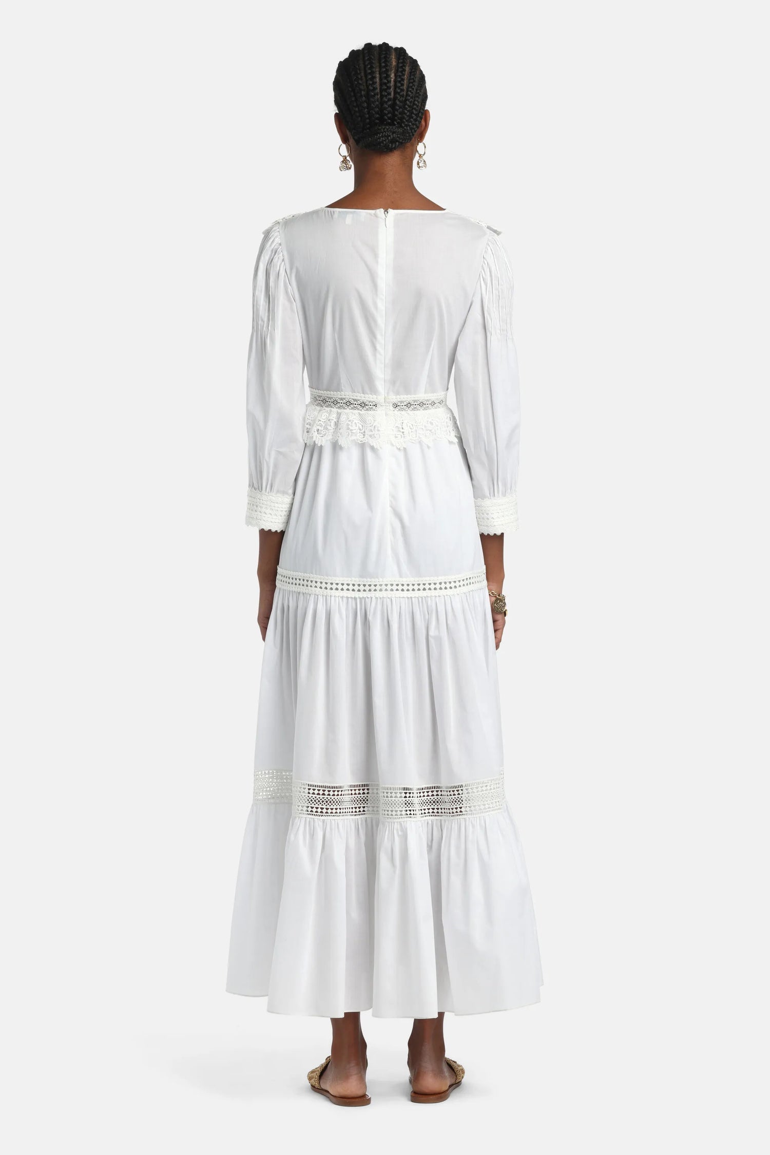 Luisa Spagnoli Bianco Women Processo - Maxi Dress with AppliquŽs SKU: PROCESSO_0201 Image 02