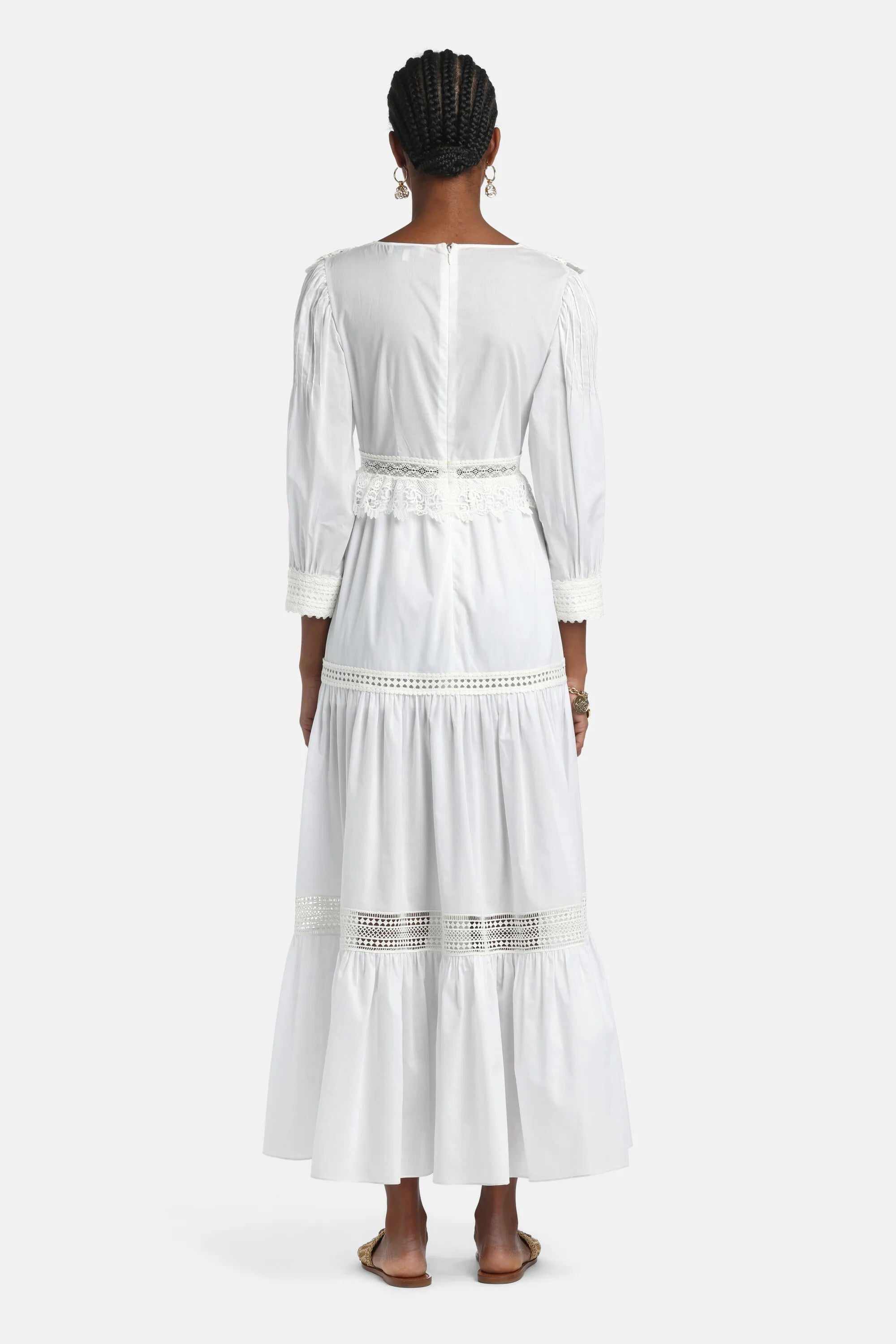 Luisa Spagnoli Bianco Women Processo - Maxi Dress with AppliquŽs SKU: PROCESSO_0201 Image 02